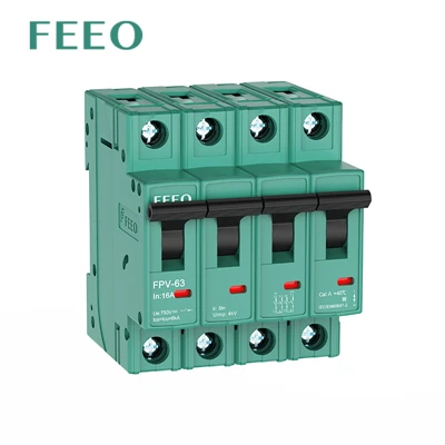 PV 10KA 250V 500V 750V 1000V 1P 2P 3P 4P Fotovoltaïsche zonne -zon DC MCB Miniature stroomonderbreker voor PV -systeem
