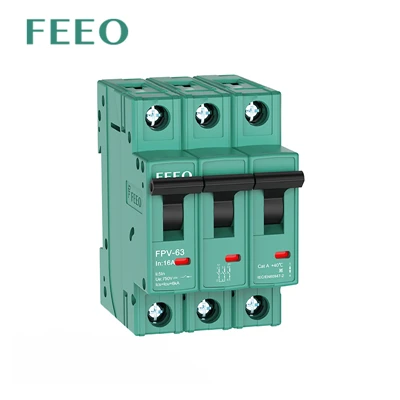 DC MCB -stroomonderbreker 1P 2P 3P 4P Mini Miniature 250V 500VDC 600V 1000V 1200V 1500V 16A 25AMP 63A voor zonne -PV -systeem 10KA
